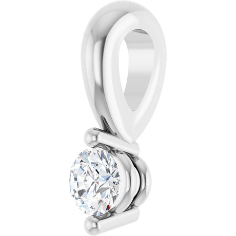 14K White Gold .03 CT Lab-Grown Diamond Pendant