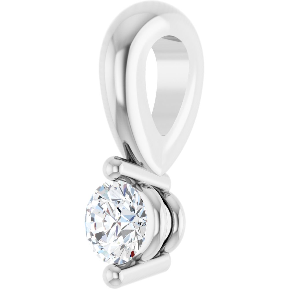 14K White .03 CT Lab-Grown Diamond Pendant