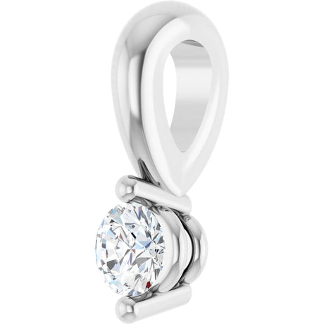 14K White .03 CT Lab-Grown Diamond Pendant