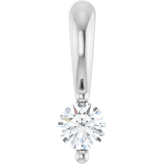 14K White Gold .03 CT Lab-Grown Diamond Pendant