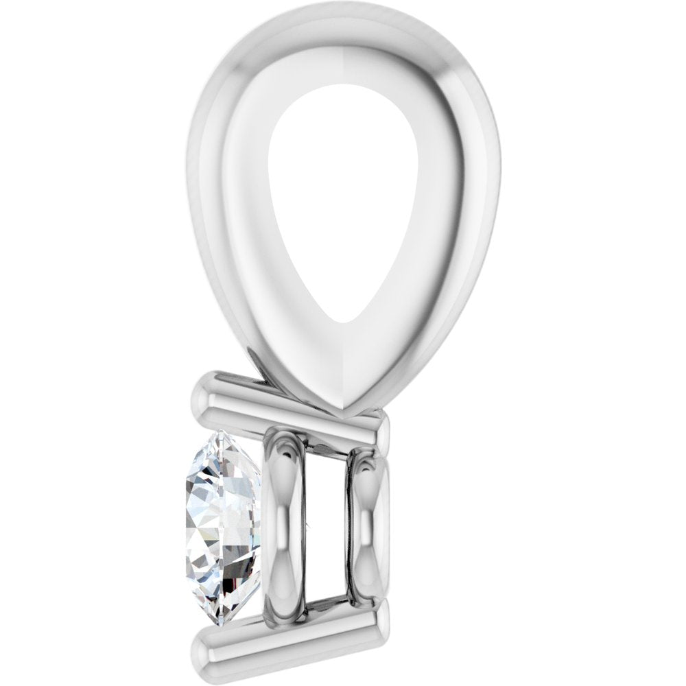 14K White Gold .03 CT Lab-Grown Diamond Pendant