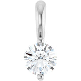 14K White 1/5 CT Natural Diamond Pendant