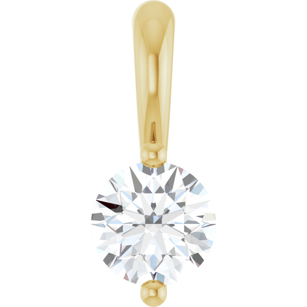 14K Yellow Gold 1/5 CT Natural Diamond Pendant