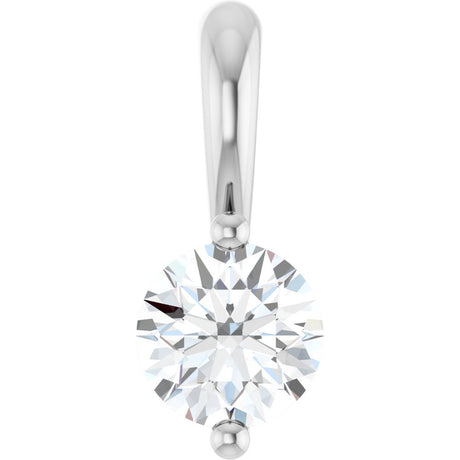 14K White Gold 1/5 CT Natural Diamond Pendant
