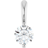 14K White Gold 1/5 CT Natural Diamond Pendant