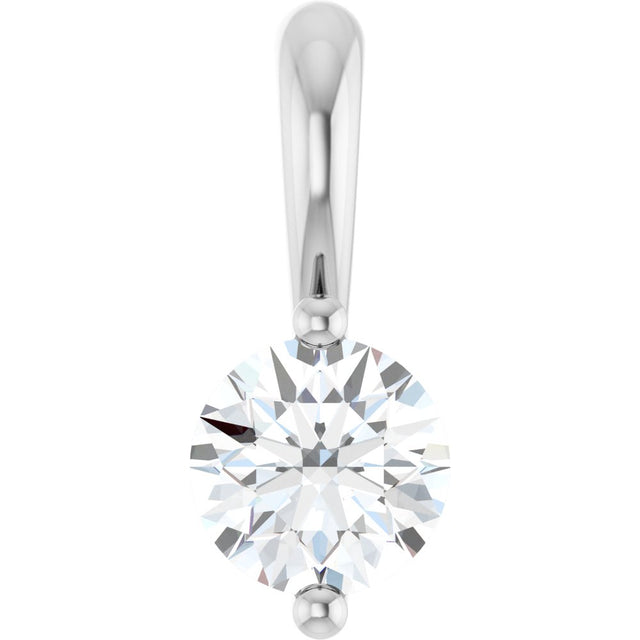 14K White Gold 1/5 CT Natural Diamond Pendant