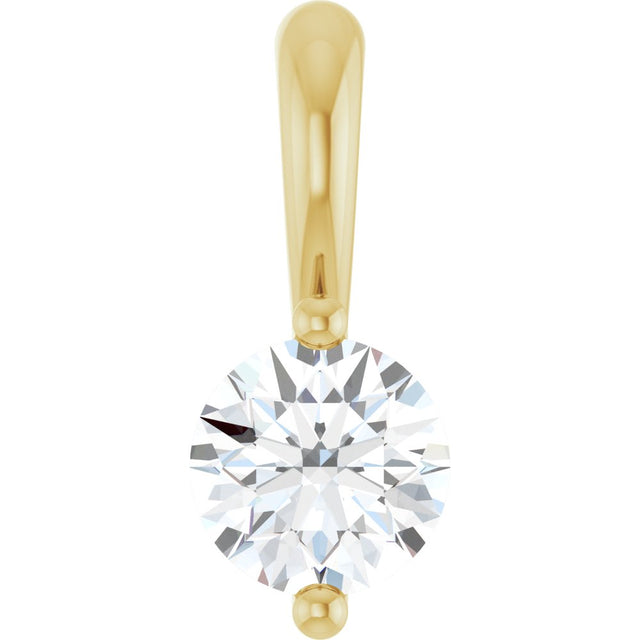 14K Yellow 1/5 CT Natural Diamond Pendant