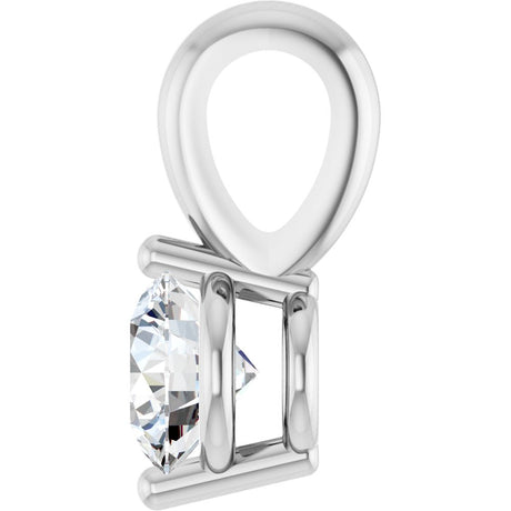 14K White Gold 1/5 CT Natural Diamond Pendant