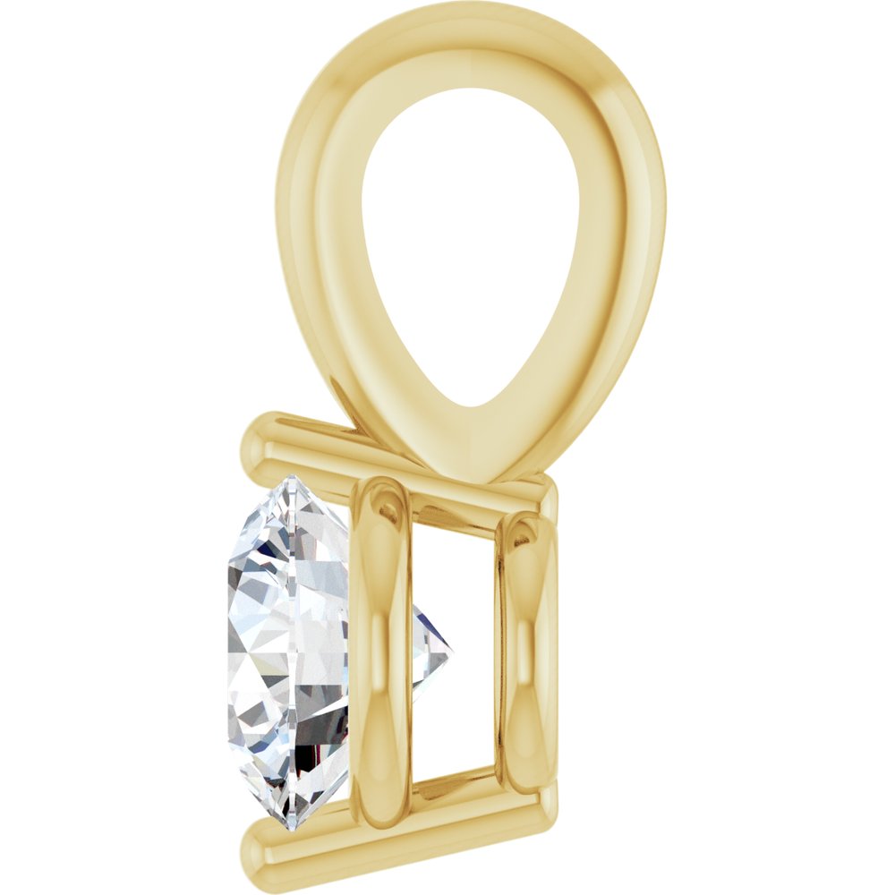 14K Yellow Gold 1/5 CT Natural Diamond Pendant