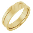 14K Yellow Gold 6 mm Grooved Comfort-Fit Flat Band Size 9.5