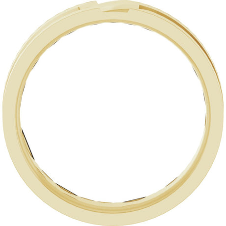 14K Yellow Gold 6 mm Grooved Comfort-Fit Flat Band
