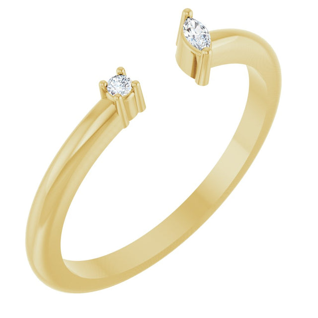 14K Yellow Gold .04 CTW Natural Diamond Negative Space Ring