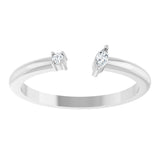 14K White .04 CTW Natural Diamond Negative Space Ring