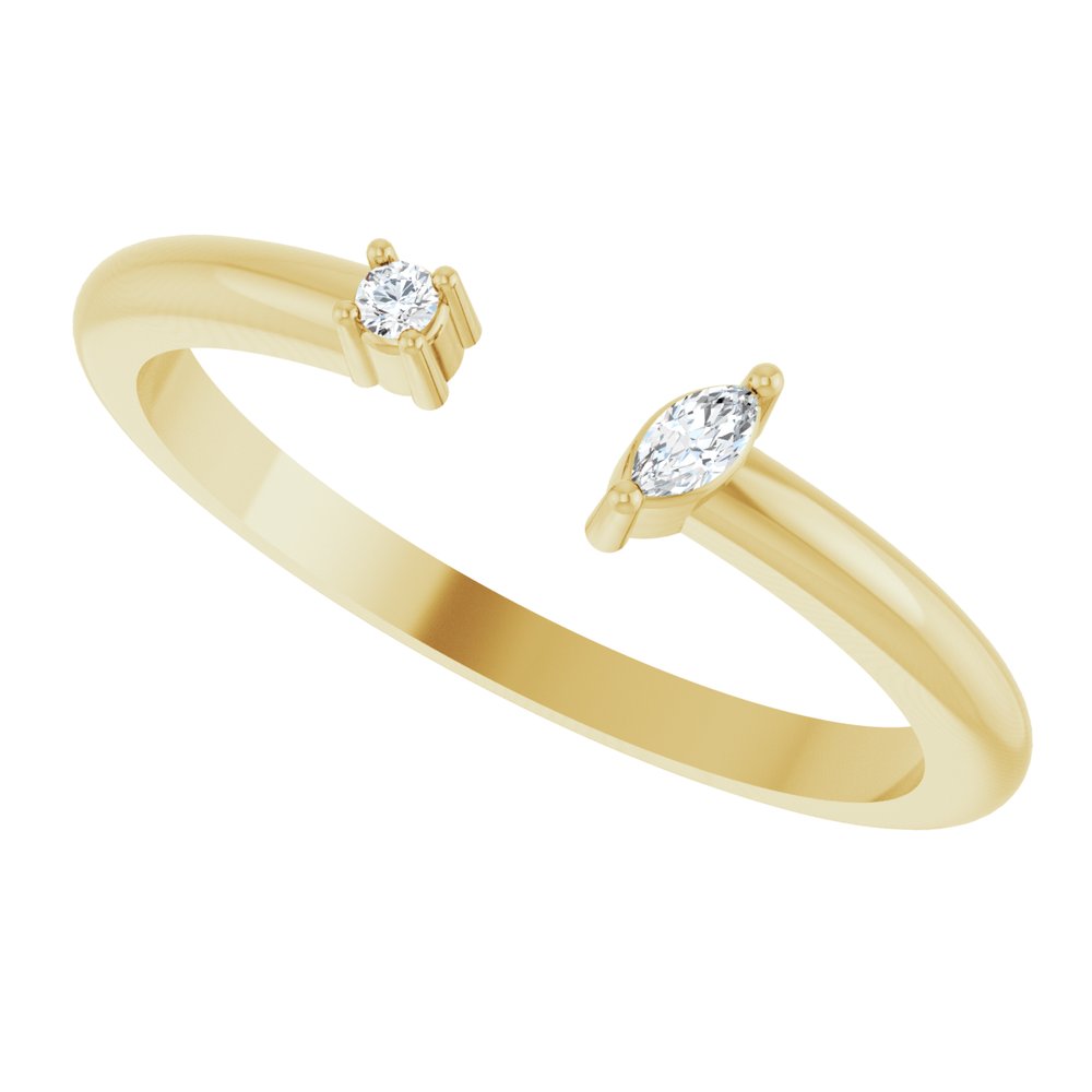 14K Yellow Gold .04 CTW Natural Diamond Negative Space Ring