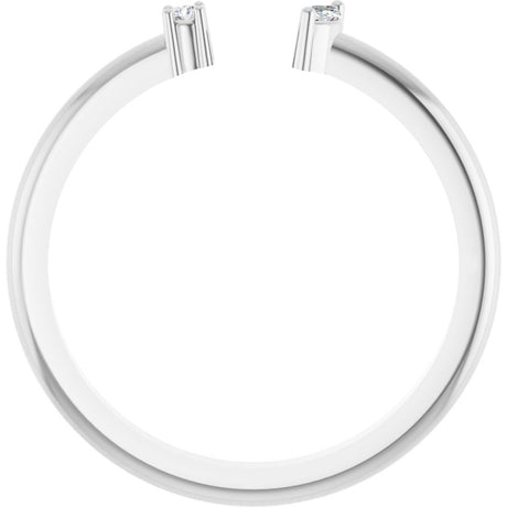14K White .04 CTW Natural Diamond Negative Space Ring