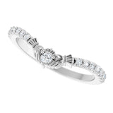 14K White 1/5 CTW Natural Diamond Claddagh Contour Band