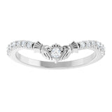 14K White 1/5 CTW Lab-Grown Diamond Claddagh Contour Band