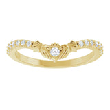 14K Yellow 1/5 CTW Lab-Grown Diamond Claddagh Contour Band