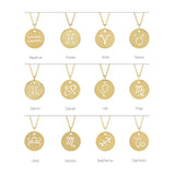 14K Yellow Gold Leo Zodiac Disc 16-18" Necklace