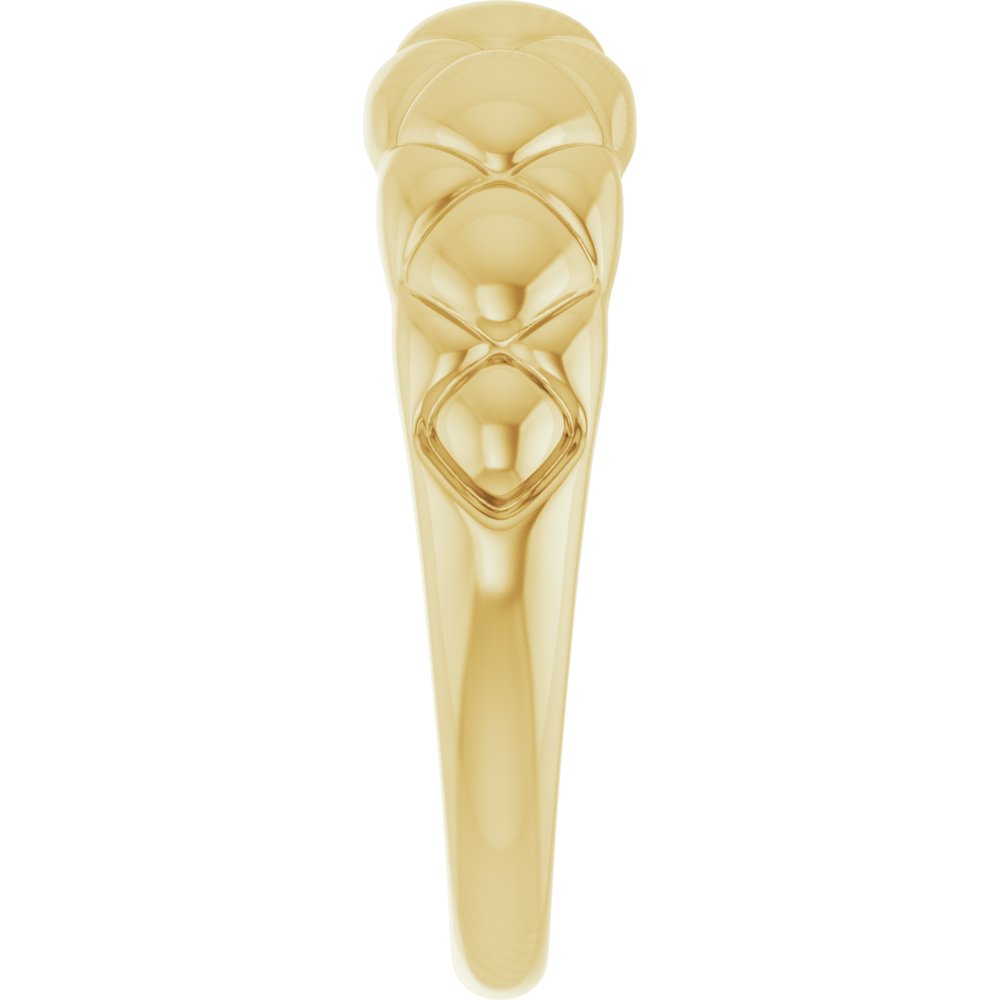 14K Yellow Quilted Dome Ring