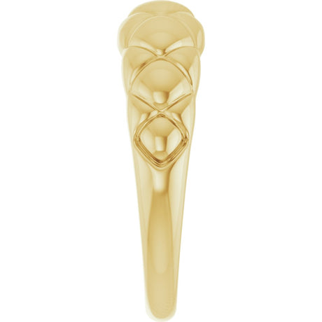 14K Yellow Quilted Dome Ring