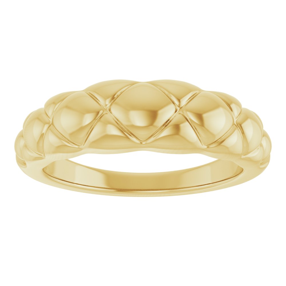 14K Yellow Quilted Dome Ring