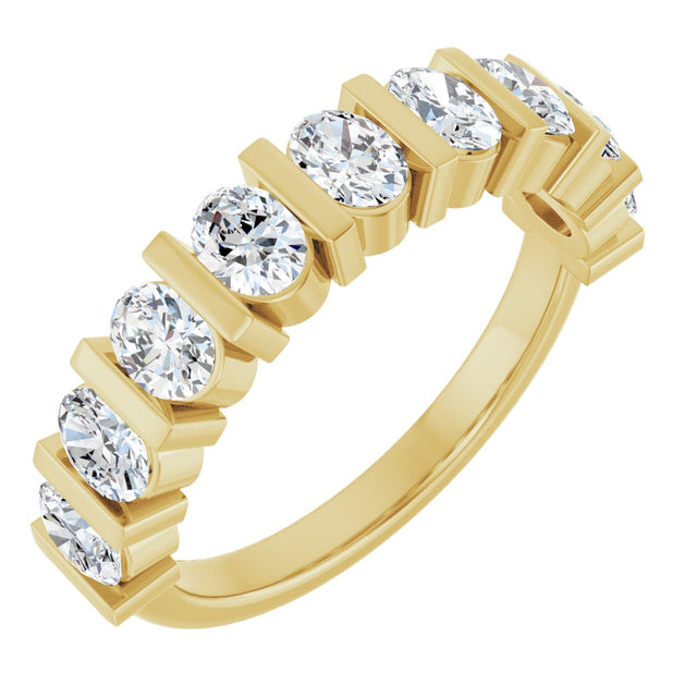 14K Yellow 1 3/8 CTW Lab-Grown Diamond Anniversary Band