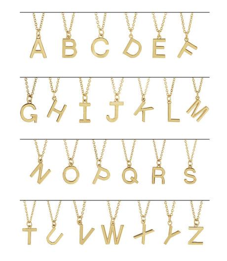 14K Yellow Gold Initial A Dangle 16" Necklace