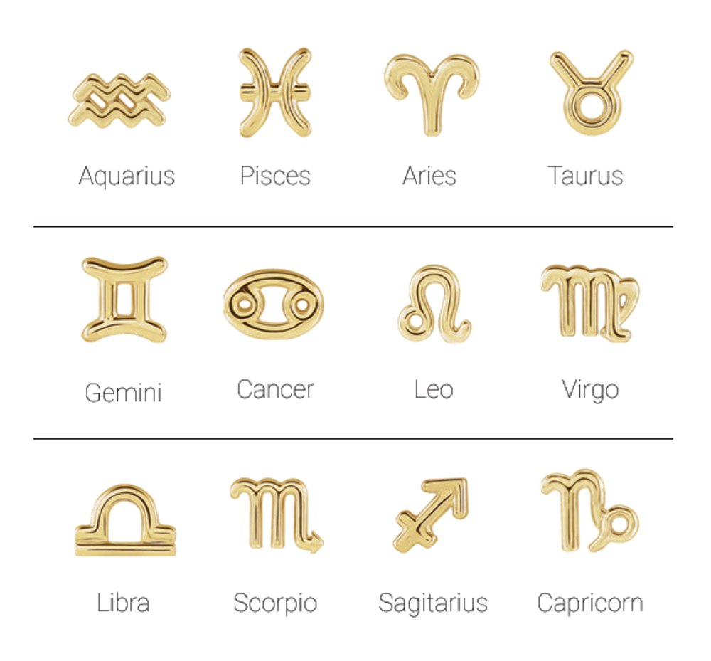 14K Yellow Leo Zodiac Earrings