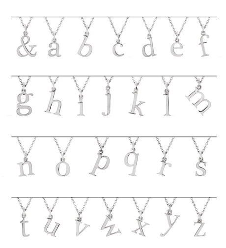 14K White Lowercase Initial k 16" Necklace