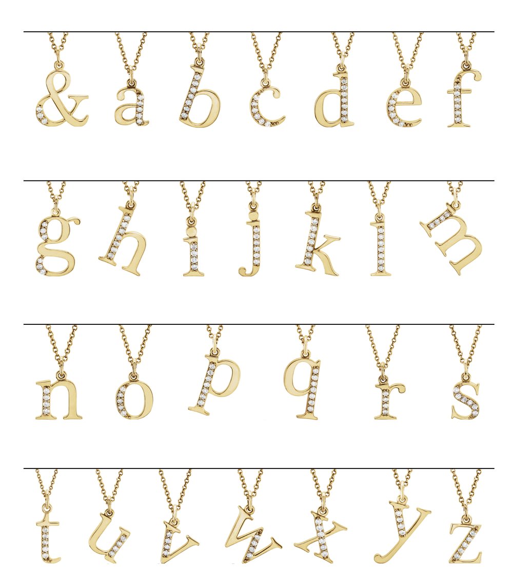 14K Yellow .02 CTW Natural Diamond Lowercase Initial M 16" Necklace