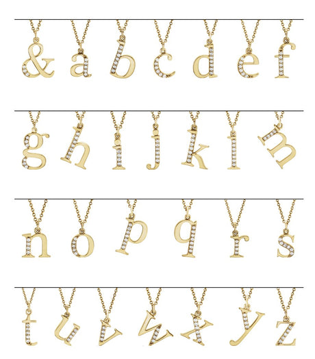 14K Yellow .03 CTW Natural Diamond Lowercase Initial E 16" Necklace