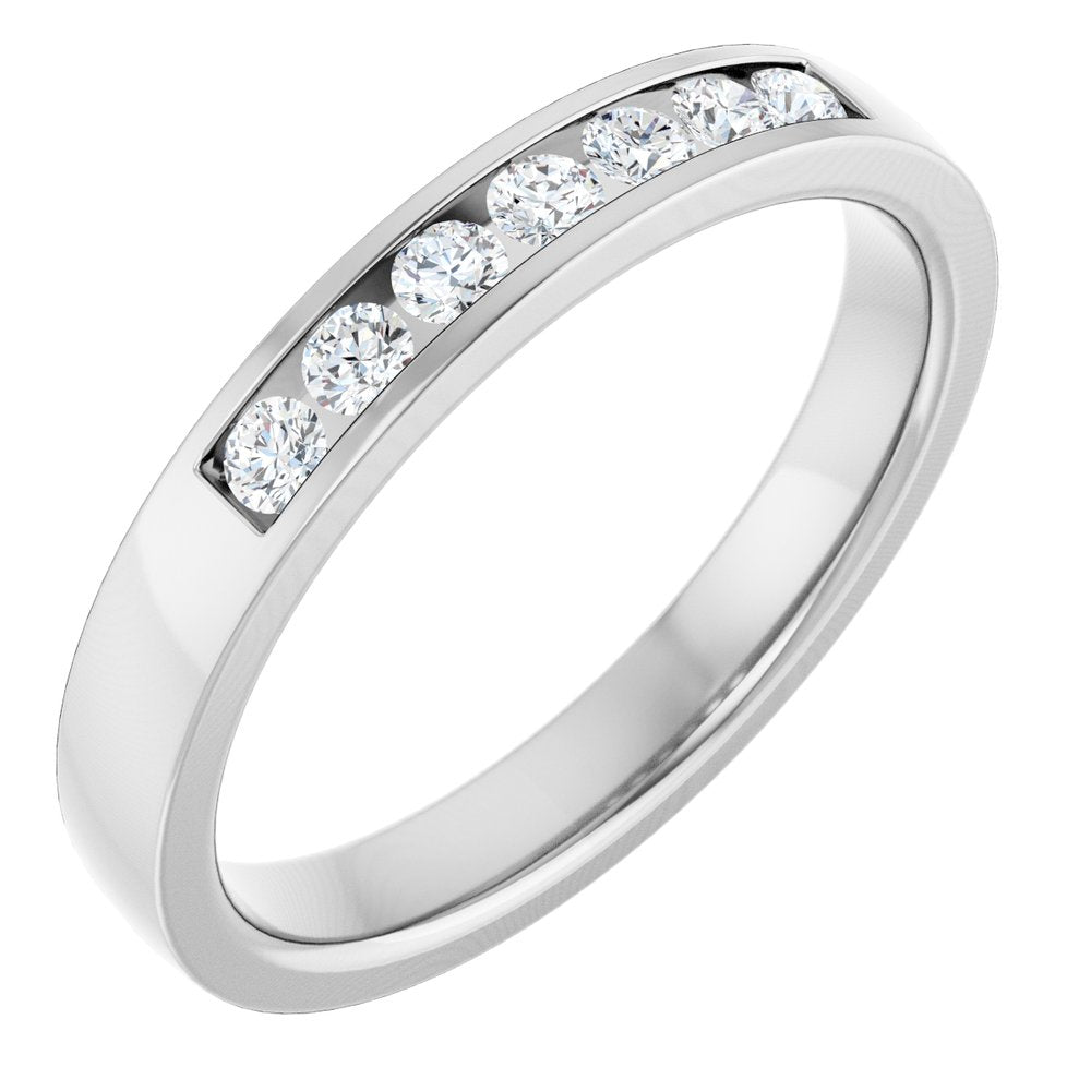 14K White Gold 1/5 CTW Lab-Grown Diamond Band Size 7