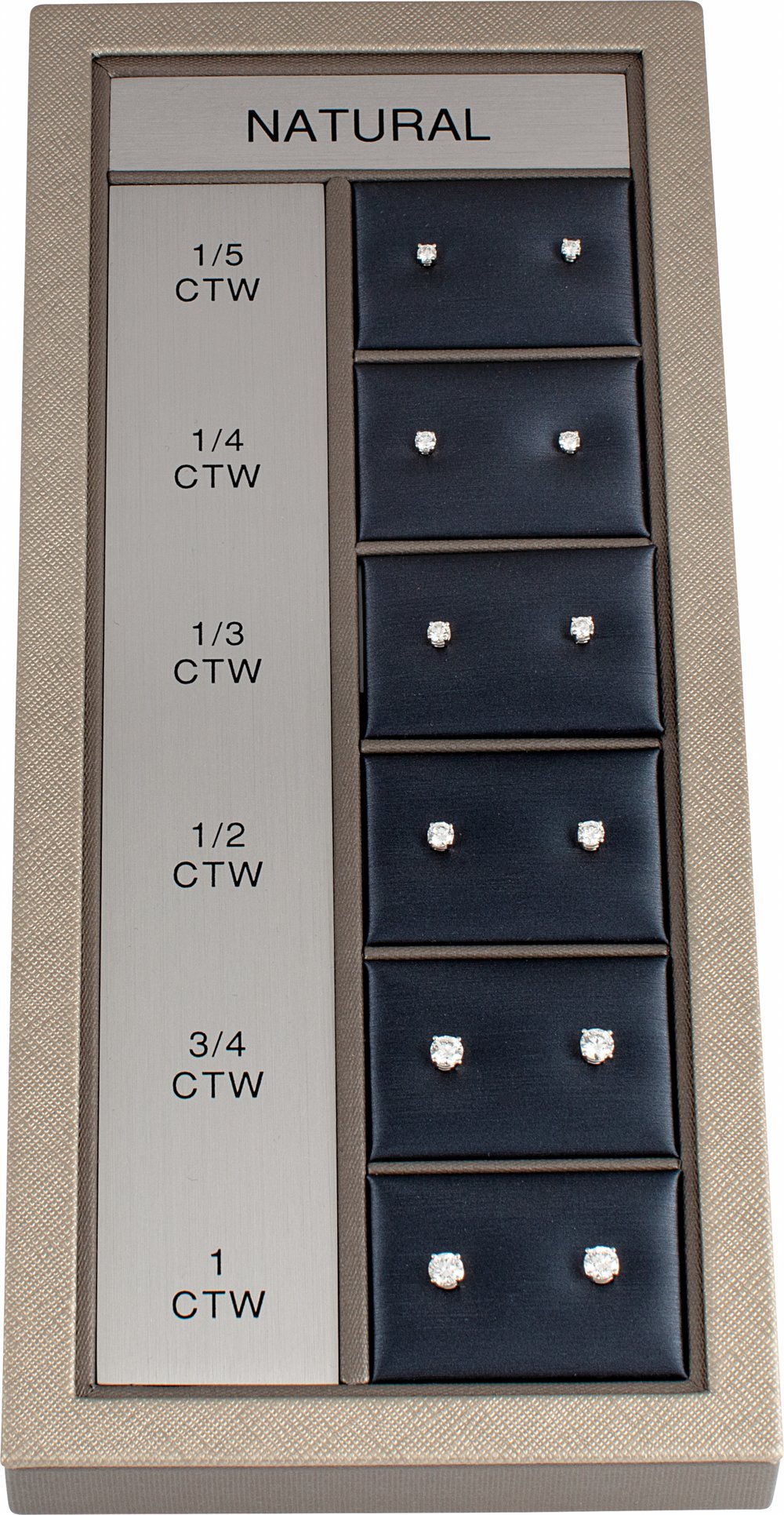14K White 1/5-1 CTW Natural Diamond 4-Prong Stud Selling System