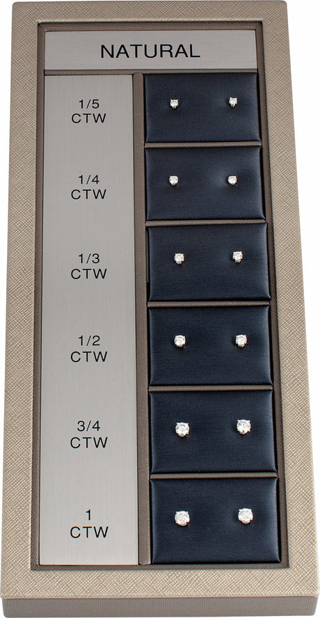 14K White 1/5-1 CTW Natural Diamond 4-Prong Stud Selling System