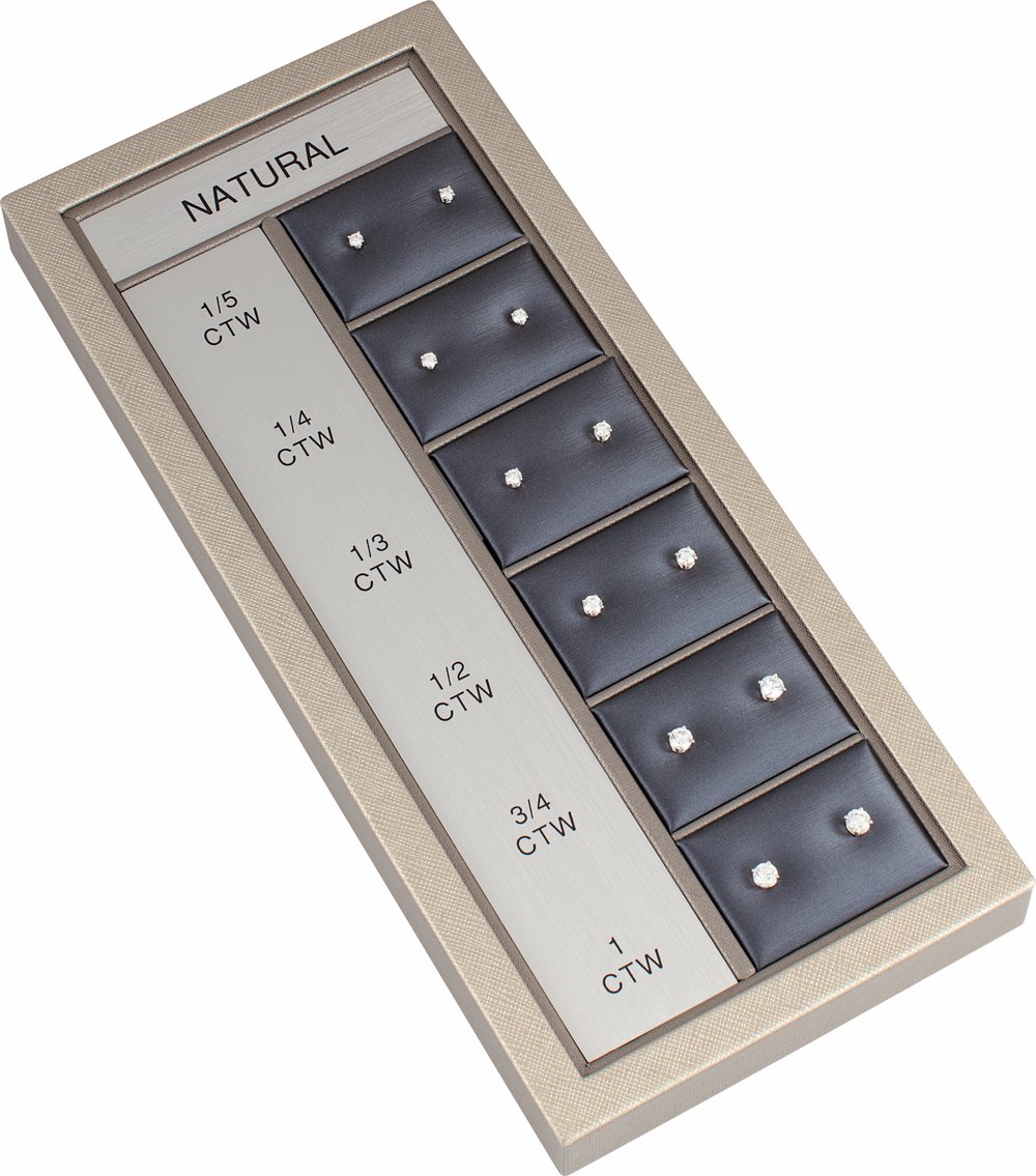 14K White 1/5-1 CTW Natural Diamond 4-Prong Stud Selling System