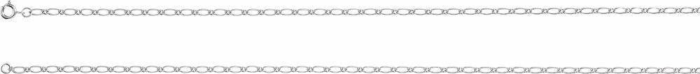 14K White Gold 1.5 mm Figaro 24" Chain