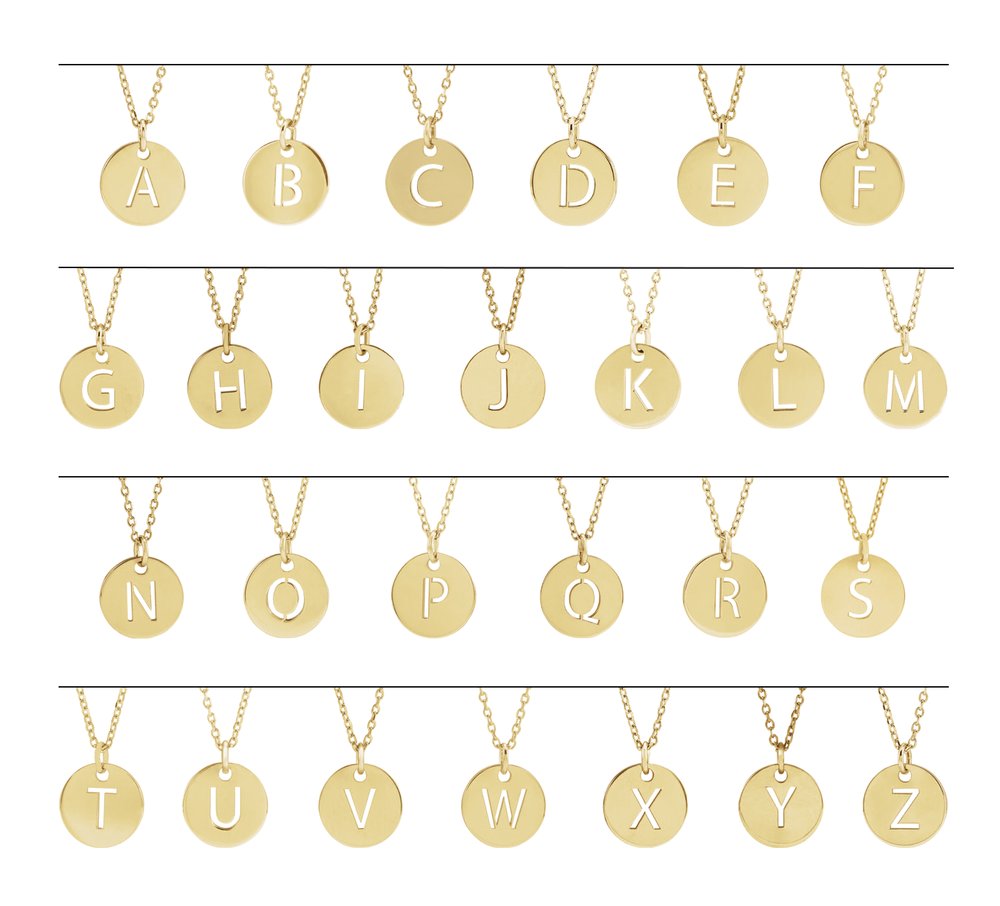 14K Yellow Initial V Pendant