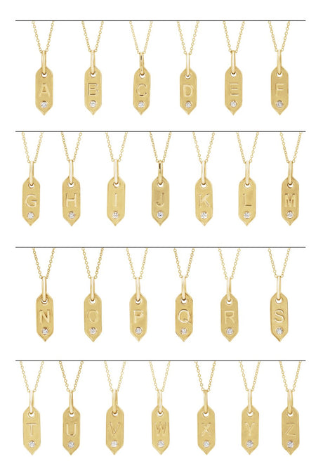 14K Yellow Gold .05 CT Natural Diamond Initial P 16-18" Necklace
