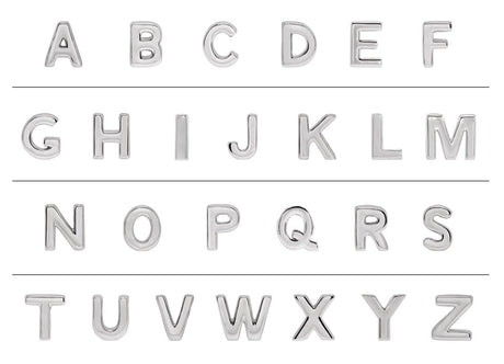 Sterling Silver Block Initial L Slide Pendant