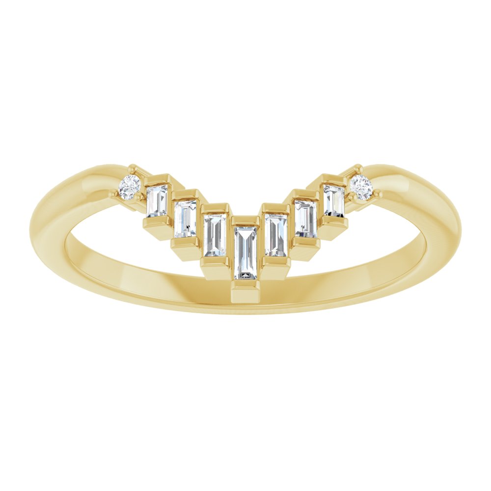 14K Yellow .08 CTW Natural Diamond Contour Band