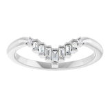 14K White Gold .08 CTW Natural Diamond Contour Band