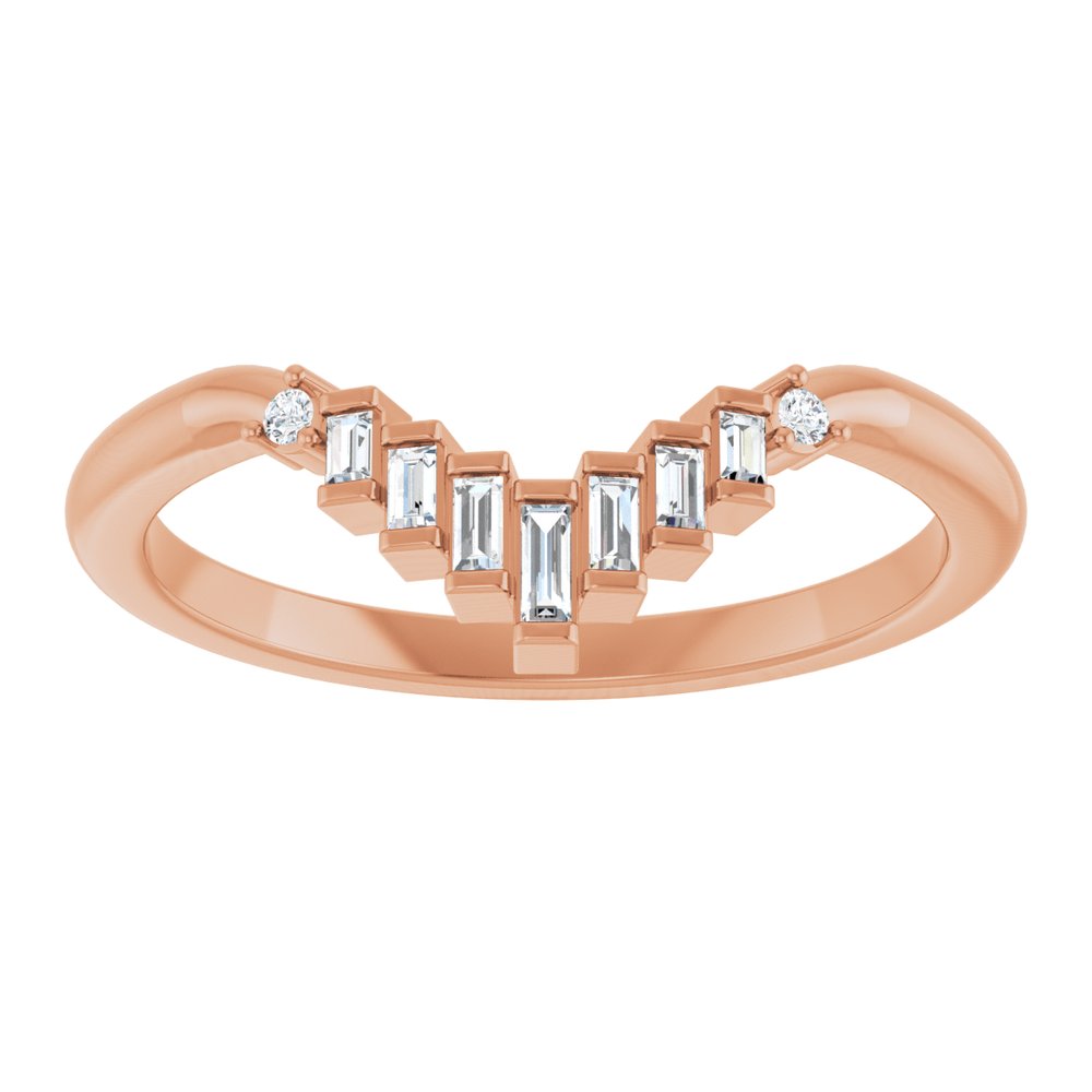 14K Rose .08 CTW Natural Diamond Contour Band