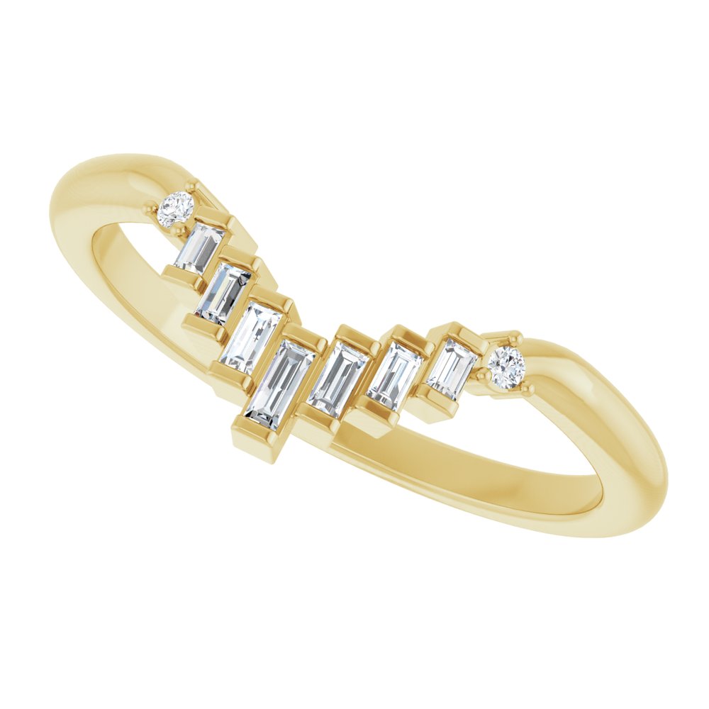 14K Yellow .08 CTW Natural Diamond Contour Band