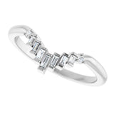 14K White Gold .08 CTW Natural Diamond Contour Band
