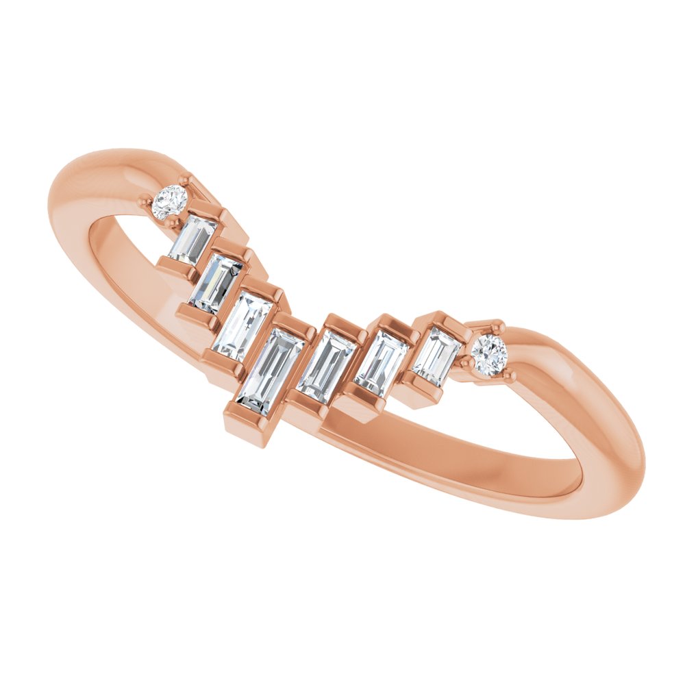 14K Rose .08 CTW Natural Diamond Contour Band