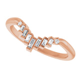 14K Rose .08 CTW Natural Diamond Contour Band