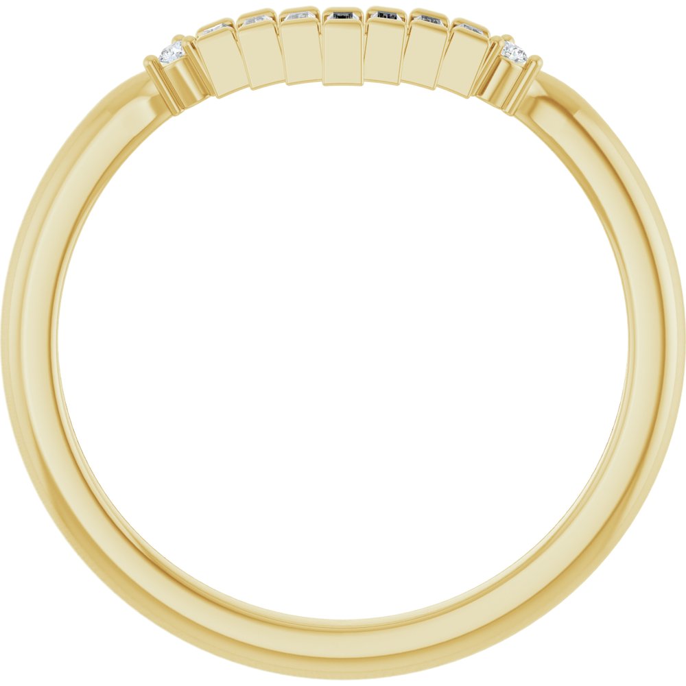 14K Yellow .08 CTW Natural Diamond Contour Band