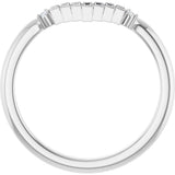 14K White Gold .08 CTW Natural Diamond Contour Band