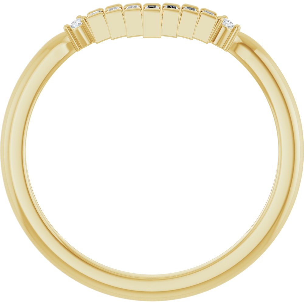 14K Yellow Gold .08 CTW Natural Diamond Contour Band